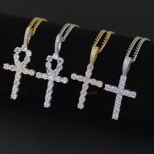 Hip Hop Cross Diamonds Pendants Collier pour hommes Femmes Femmes Collier de créateur Collier Collier Collier Collier Gold Cople Copon