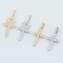 Hip Hop Cross Diamonds Pendants Colliers pour hommes Femmes Collier cadeau Bijoux Gold Zircons cuivre plaqué Cuban