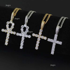 Hip Hop Cross Diamonds hanglagers kettingen voor mannen vrouwen geschenk ketting sieraden goud vergulde koper zirc 743192