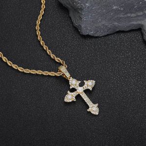 Hiphop kruis hanger ketting religieuze sieraden 18K echt verguld mannen cadeau