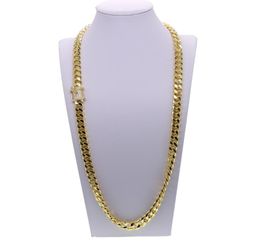 Collier de chaîne cubaine hip hop avec fermoir pavé CZ pour hommes bijoux avec collier cubain à longue chaîne en or 19 bijoux 1968125