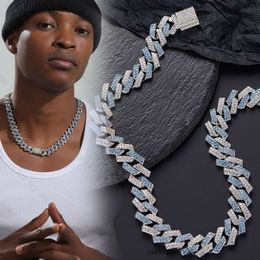 Hip Hop Cubain Lien Chaîne Collier Diamant Boîte Boucle Conception Hommes Colliers Plaqué Argent À La Mode Glacé Bling Pour Les Femmes Taille 18/20/22/24 Pouce