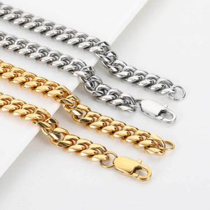 Hip Hop Cubaanse Link Chain Ketting Wit Vergulde RVS Metalen Ketting voor Mannen 4mm 6mm 8mm