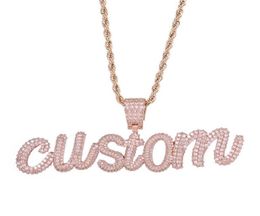 Hip Hop cursieve aangepaste naam ketting aangepaste letters hanger met Lab diamanten ketting voor mannen vrouwen6801077