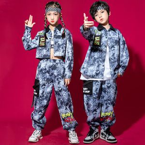 Hip Hop Dance Costume Girls Kpop Kleding Lange mouwen Tops Pants Concert Performance Outfit Boys Street Dance Dance Clothing BL8919