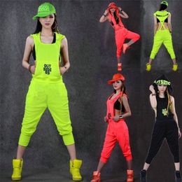Costume de danse hip hop Qerformance Wear Women Raiper European Playsuit Sautpuise lâche Harem Jazz Jumpsuit One Piece Pants Y200422 213W