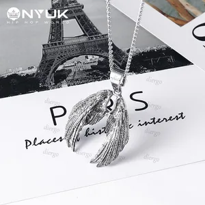 Hip Hop Demon Wings Silver Angel Collier Pendant Collier Prénateur Jewelry New Style Trendy Cool Sister Gift Bijoux Collier de personnalité de luxe en acier inoxydable Collier