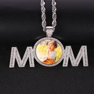 Hip Hop Design bijoux personnalisés personnalisé maman image charmes collier glacé cercle Po pendentif 240311