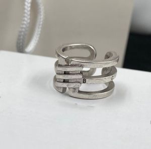 Hip Hop Designer Letter Patroon Ring Bague Retro Silver Open ringen paar voor mannen Vrouwen Lady feest trouwliefhebbers Gift Engagement Sieraden