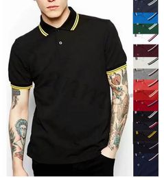 Polos para hombre fred manga corta perry camisas con estampado de verano ropa de negocios S-3XL