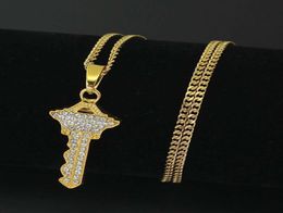Hip Hop Diamonds Key Hangere kettingen voor mannen Vrouwen Luxe liefhebbers Hangers Legering Rhinestone Gold Chain Necklace Sieraden Geschenken 4999812