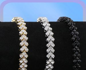 Hiphop diamanten tennisarmband heren trendy eenvoudige ketting sieraden 8 26 inch drie kleuren gouden zilver black270C8507326