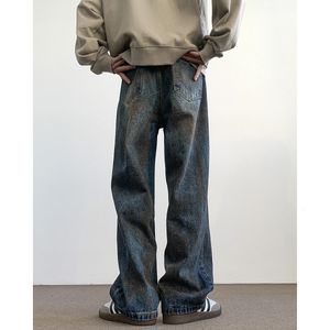 Hip Hop Distressed jeans broek mannen vintage denim broek mannelijke oversized Japanse streetwear mode casual flodderige straight jeans 240424