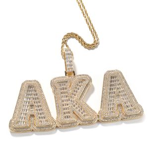 Hiphop diy aangepaste grote a-z naam letters hanger kettingen charme voor mannen dames vol 5a zirconia sieraden