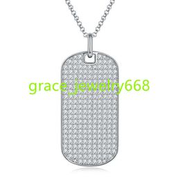 Hip Hop Dog Tag Pendant Charms 925 Sterling Silver Men Bijoux Full Moisanite Diamond Colliers pour garçons