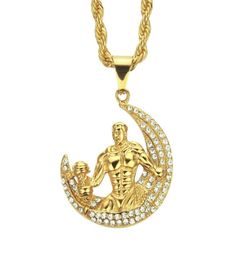 hip hop haltère musculation muscle homme pendentif colliers pour hommes femmes hommes pendentifs or argent chaîne collier bijoux g3342131