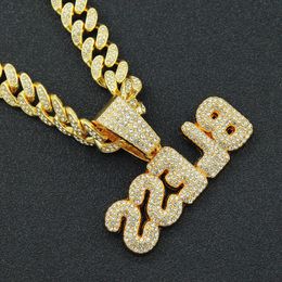 Hip Hop Fashion Diamond Letter Pendant Cubaanse ketting Ketting Hiphop Heren Cool Fashion Brand Clavicle Chain