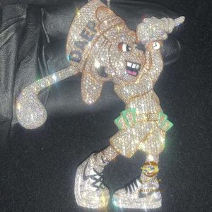Hip Hop mode vif Golf Mikey émail gratuit gravé diamant bijoux Moissanite pendentif personnalisé