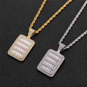 Hip Hop Volledige Zirkoon Militaire Peloton Ketting Hanger Iced Out Out Gold Chain voor Mannen Bling Sieraden Gift