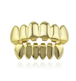 Hip Hop Gold Teeths Grillz Top Bottom Grils dentaire bouche dentaire Punk Caps Cosplay Party Tooth Rappeneur Jewelry Gift1297518