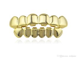Hip Hop Gold Teeths Grillz Top Bottom Grilles dentaire bouche dentaire Punk Caps Cosplay Party Tooth Jielts Rocoper Gift 3002614