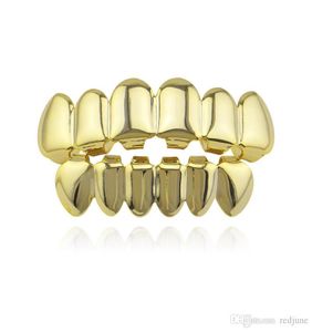 Hip Hop Gold Teeths Grillz Top Bottom Grilles dentaire bouche dentaire Punk Caps Cosplay Party Tooth Rappeeur bijoux Gift 6202613
