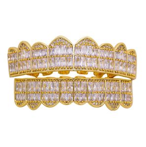 Hip Hop Gold Teeths Grillz Top Bottom Grilles dentaire bouche dentaire Punk Caps Cosplay Party Tooth Jielry 9319756