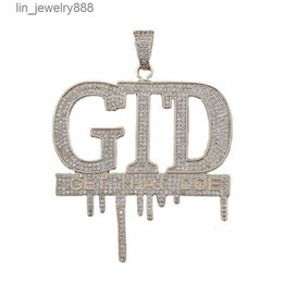 Hip-Hop Gtd lettre numérique cuivre Micro-incrusté Zircon pendentif Hip-Hop Performance Hip-Hop Dj marée mâle pendentif erkek kolye