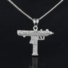 Hiphop pistool hanger ketting voor mannen vrouwen iced out cz hanger cubaanse ketting drop shipping