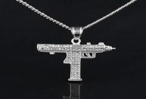 Collier de pendentif de pistolet hip hop pour hommes femmes glacés à la chaîne cubaine du pendentif CZ 9266039