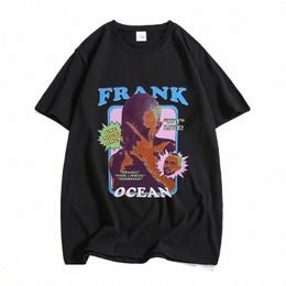 Hip Hop Harajuku Korte Mouw Tops Frank O-oceaan Bld T-shirt Vrouwen RB Muziek T-shirts Mannen Plus Size Cott Tee Shirt I7rN #