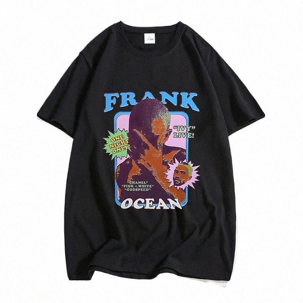 Hip Hop Harajuku manches courtes Tops Frank O-ocean Bld Tshirt Femmes RB Musique T-shirts Hommes Plus Taille Cott Tee Shirt I7rN #