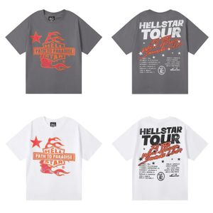 Hip Hop Hellstar nouveau T-shirt homme imprimé graphique col rond manches courtes haut ample gris 240112