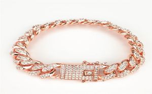 Hip hop hip sieraden 18K volledige diamant 12MM breed men039s Cubaanse ketting modetrend designer bracelet8511810
