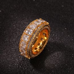 Hiphop Hipster Rap Mannen Vergulde Micro Pave Brass Champion Ring