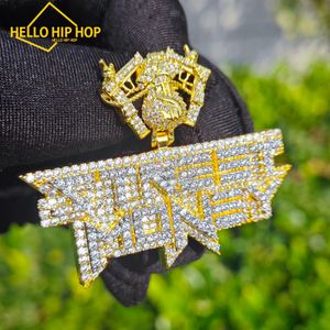 Hip Hop Hot Selling Double Gun Letter Design Set met diamanten vol met diamanten coole zirkoon hanger ketting mode persoonlijkheid veelzijdige en coole sieraden
