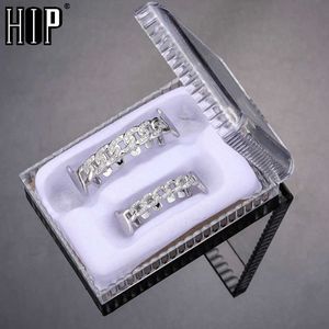 Hip Hop Iced Bling Dental Caps cubic Zircon Micro Pave Top Bottom Charms Set for Men Women Jewelry Box Emballage 230726