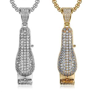 Hip Hop Iced Out 3D Scheerapparaat Hanger Goud Verzilverd Micro Verharde Mannen Charme Bling Jewelry213y