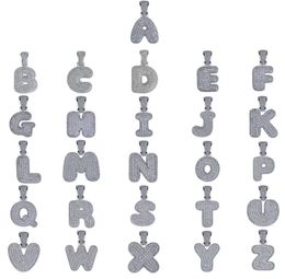 Hip Hop Iced Out Costom Bubble Letters Pendants Collier Micro Pave Zircon avec corde Chian DIY Jewelry2368242