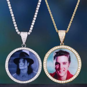 Hip Hop Iced Out Custom Picture hanger ketting met touwketen charme bling sieraden voor mannen dames193o