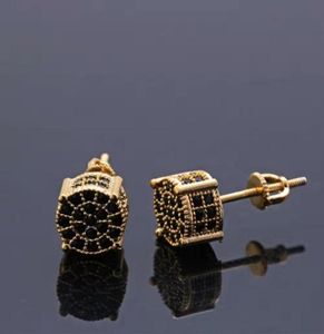 Hip Hop Hoped Out Studs for Men Designer de lujo Bling Black Diamond Diamond Fashion Fashion Jewelry Birthdays 8659401