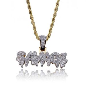 Collar con colgante SAVAGE chapado en oro con piedra CZ helada de Hip Hop 2840