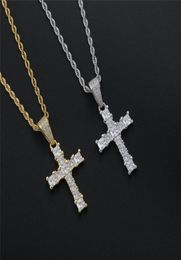 Hip Hop Iced Out Lab Diamond Pendant Collier Gold Silver plaqué micro pavé Zircon Mens Bling Jewelry Gift1931108