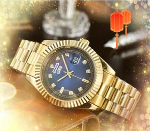 Hip Hop Iced Out Out Men Women Designer Watch Day Date Time Week Quartz Clock Gold Calendar roestvrijstalen band klokklokken Relogio masculino geschenken