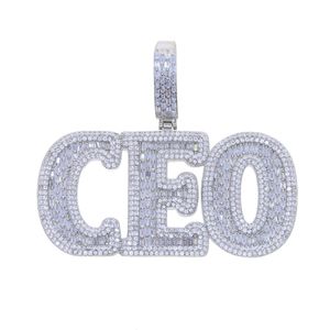 Hiphop Iced Out Yong OG Diamond CEO Briefhanger Volledige diamanten halsketting