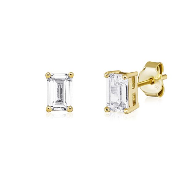 Hip Hop Iced Out Zircon Stud Earring Oro Plateado Tornillo Back Hipoalergénico Studs Pendientes para hombres y mujeres