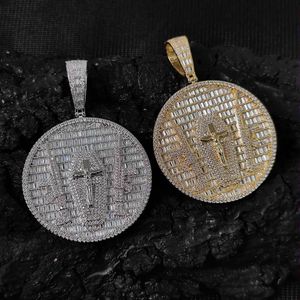 Hip Hop Jésus Croix Motif Pendentifs Collier Bling CZ Diamants Bijoux Religieux