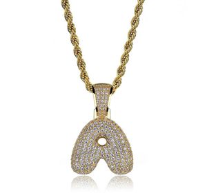 Bijoux Hip Hop Collier de diamants Chaînes glacées Collier en cuivre et zircone cubique serti de diamants Lettre plaquée or 18 carats 3540298