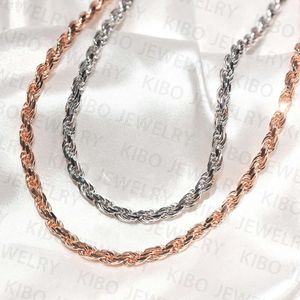 Bijoux hip hop 18k plaqués or 4,2 mm 925 Silver Silver Men Chaines de corde pour petit pendentif