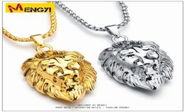 Joya de hip hop Big Lion Cabeza colgante de oro Clain Figaro Cadena para hombres Cabecillo de declaraciones KPOP Collier Cadenas de oro enteras FO8077953